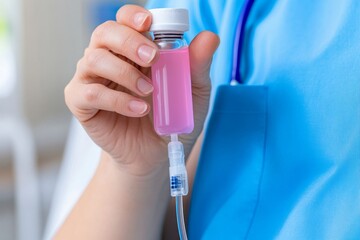 Fototapeta premium A nurse administering an IV drip to a patient in a hospital room