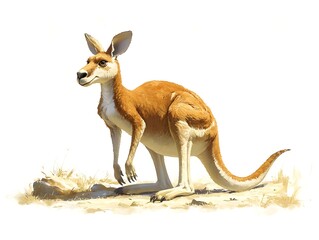 A majestic kangaroo standing proudly on the ground in its natural habitat