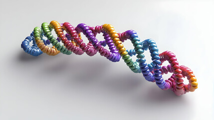 Abstract DNA helix, vibrant colors, 3D render, scientific background, educational resource, possible use in biology lesson