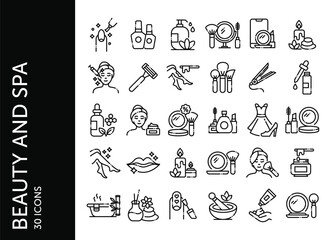 Beauty and Spa icon pack. Set icon design