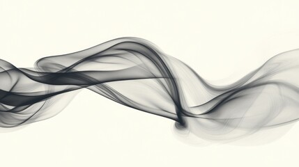 Naklejka premium Abstract Smoke Flowing Smoothly on White Background with Artistic Curves