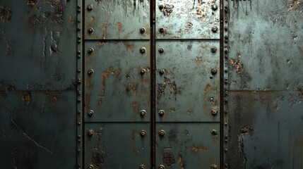 Rusted Metal Panels With Rivets Industrial Background