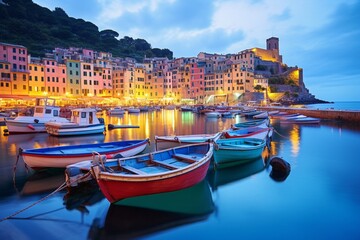 landscape of the harbour with colourful houses. View of the grand canal in Venice