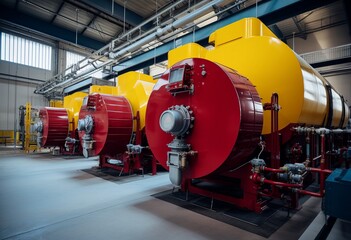 commercial boilers industrial boiler factory. steam locomotive in the industrial factory