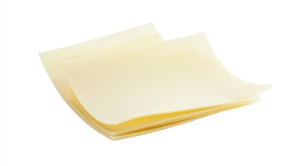 Plain yellow sticky paper note isolated on a white background, ideal for personal or professional use.