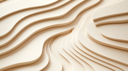 Obraz premium Abstract Cream Topography Waves Modern Minimalist Aesthetic Design Concept