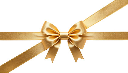 golden ribbon isolated on transparent background