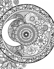 pattern, vector, ornament, seamless, floral, design, flower, circle, vintage, illustration, art, decoration, mandala, texture, wallpaper, round, decor, ethnic, retro, black, tattoo, 