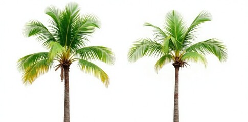 Naklejka premium Green palm tree isolated on white background with clipping path, palm tree, isolated