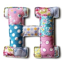 Obraz premium Letters H pattern patchwork alphabet.