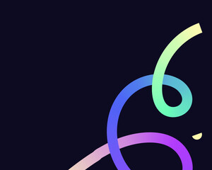 bright, neon squiggle shapes with smooth curves and loops. vivid colors transition through seamless gradients, blending hues like pink, blue, green, and orange, creating a playful, dynamic effect.