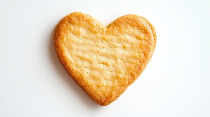 Isolated heart cookie, white background, bright color, simple and delicious design
