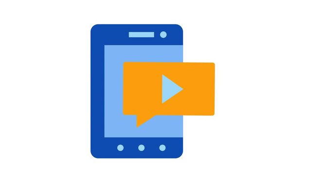 video message mobile phone with icons, vector illustration