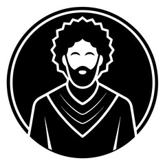 portrait of a man silhouette icon vector art illustrations.