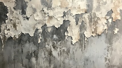 Weathered Wall Texture Showing Peeling Paint and Decay