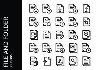 File and Folder icon pack. Set icon design