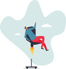 Fototapeta premium Boost your career development, job promoted to higher position or start new opportunity and motivation to succeed .business concept.flat character.