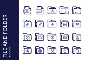 File and Folder icon pack. Set icon design
