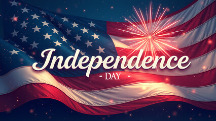 American flag with Independence Day text