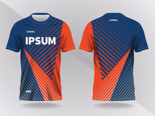 orange and blue abstract background and pattern for sport jersey design and mockup © atstock