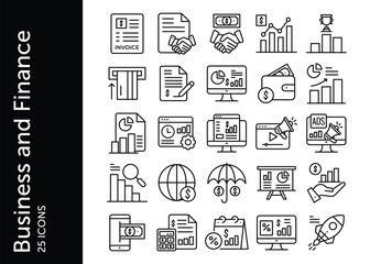 Business and Finance icon pack. Set icon design