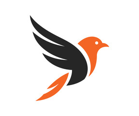 Fototapeta premium Bird logo design vector template, minimalist design on white background 