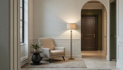 Fototapeta premium Modern Lounge with Olive Green Accent