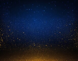 An enchanting background of sparkling golden particles against a deep blue sky.