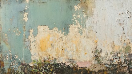 Weathered Wall Shows Aged Paint And Texture