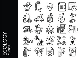 Ecology icon pack. Set icon design