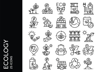 Ecology icon pack. Set icon design