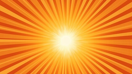 Obraz premium orange sun with rays of light radiating outward, comic background