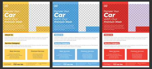 Car Wash Flyer Poster Layout professional car wash flyer A4 size Car Wash Flyer, Car Cleaning Service Poster wash service Modern Car Wash Flyer - Auto Detailing, Car Rental, Service Price List