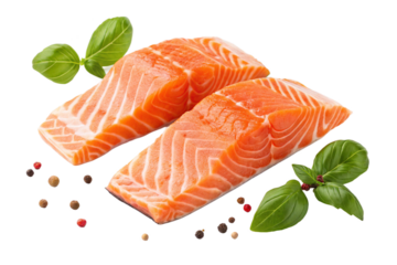 Salmon, fresh salmon fillet isolated on white background