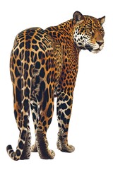 Obraz premium A Jaguar in weird pose look aggressive at camera wildlife leopard animal.