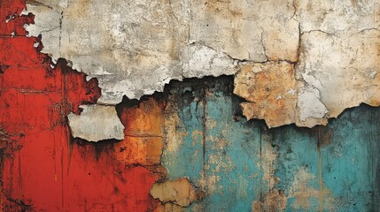 Obraz premium Abstract Wall Texture Showing Peeling Paint and Decay