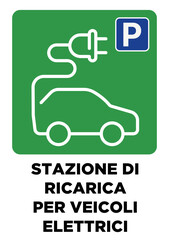 Cartello Parcheggio Auto Elettriche
