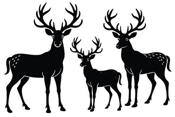 Obraz premium deer silhouette vector