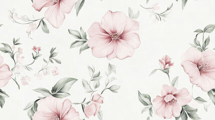 Seamless tiny floral pattern with hand-drawn flowers and pastel colors