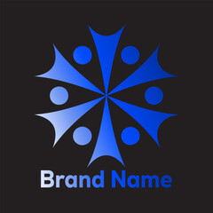 Abstract Blue Brand Logo