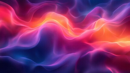 Obraz premium Dreamlike Gradient Motion: Neon Energy Waves for Creative Branding