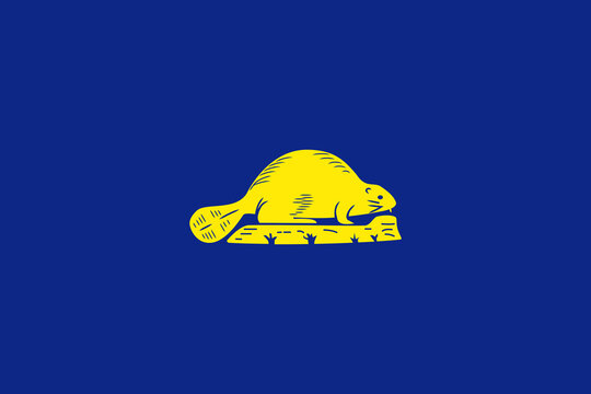 Flag of Oregon with Beaver Emblem