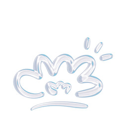 Hand Drawn Aesthetic Cloud Doodle Clipart, Cute Floral Sketch, Balloon 3D style, PNG Transparent, Elements for posters, social media, print, banners