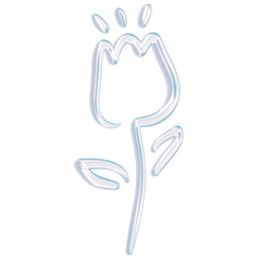 Hand Drawn Aesthetic Flower Doodle Clipart, Cute Floral Sketch, Balloon 3D style, PNG Transparent, Elements for posters, social media, print, banners