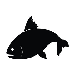 Fototapeta premium Fish silhouette design vector art illustration on white background