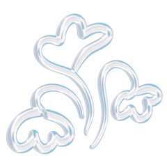 Hand Drawn Aesthetic Flower Doodle Clipart, Cute Floral Sketch, Balloon 3D style, PNG Transparent, Elements for posters, social media, print, banners