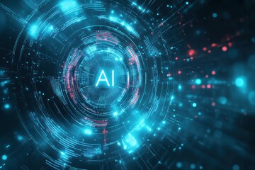 Obraz premium AI illustration highlighting digital connectivity and innovation elements