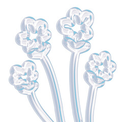 Hand Drawn Aesthetic Flower Doodle Clipart, Cute Floral Sketch, Balloon 3D style, PNG Transparent, Elements for posters, social media, print, banners