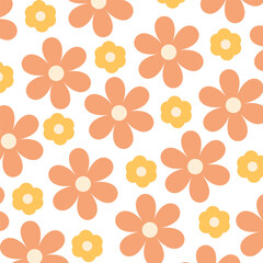 Flowers pattern for backgrounds, presentations, wrapping papers, prints, artworks. Vector illustration
