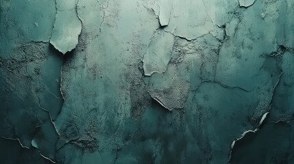 Naklejka premium Teal Cracked Wall Texture Abstract Background